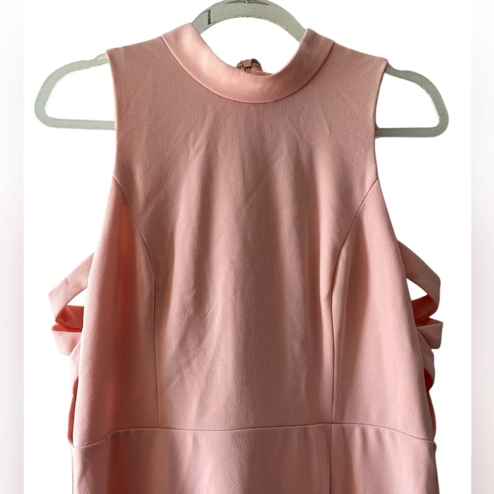 Lulus Light Pink Mock Neck Cutout Maxi Side Slit Mermaid Dress size XL X-Large - Picture 4 of 14